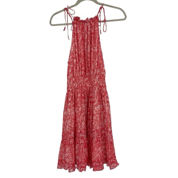 Anthropologie Size Small Somerset Halter Mini Dress Pink Floral Pockets - Picture 6 of 15